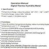 BestDealUSA Digital Clock/Week Auto In/Out Temperature / Humidity Thermo-Humidity Meter N6