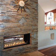 43" Millivolt Linear Vent-Free NG Fireplace- Lights &amp; Glass Pebbles