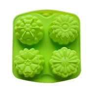 Seedan Silicone Baking Cups Cake Pan Muffin Tin Handmade Biscuit Chocolate Ice Cube Tray DIY Mold (Flower, Red... N17