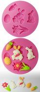 FOUR-C Silicone Sugarpaste Mold Rabbit Cup Cake Topper Color Pink
