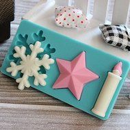 "3D Snowflake Star Candle Silicone Mold Chocolate Mould Decorating Tool" shopping N4