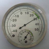 5" Dial Thermometer Hygrometer Stainless Steel Case Indoor Outdoor Thermo-hygrometer -40&deg;c~50&deg;c N3
