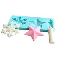 "3D Snowflake Star Candle Silicone Mold Chocolate Mould Decorating Tool" shopping N6
