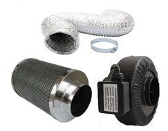 Powermaxx 4-inch Australia Virgin Charcoal Filter and Inline Fan Combo (8 ft Ducting)