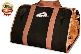 Northern Outback SUPERSIZED Firewood Log Carrier 16oz Canvas Wood Tote! - Best for Fireplaces - Wood Stoves -... N4
