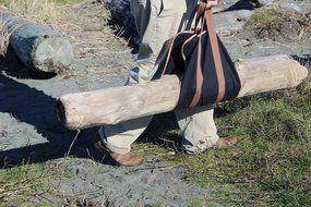 Northern Outback SUPERSIZED Firewood Log Carrier 16oz Canvas Wood Tote! - Best for Fireplaces - Wood Stoves -... N5