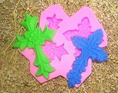 Design 266 2pcs Retro Cross Silicone 3D Fondant Cake Mold ,Cake Decoration Tool,Food Grade Material N2