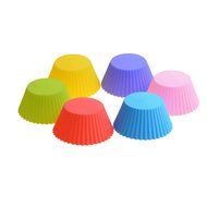 Silicone Alley, Reusable Silicone Baking Cups, Cupcake Liners, Muffin Molds, Set of 12, 6 colors