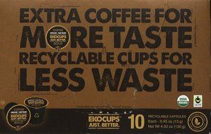 EKOCUPS Organic Artisan Coffee Bold, Dark roast for Keurig K-cup single serve Brewers, 0.5 Ounce, 10 count