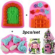 Mujiang Enchanted Vintage Fairy Garden Fairy Gnome Home Door Snail Silicone Chocolate Fondant Molds for Crafting... N2