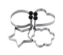 4 PCs Egg Mold Stainless Steel Kids Breakfast/Lunch Sandwich/Cookie Mold [E] N2