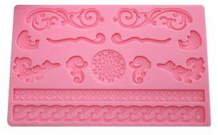 Kobwa(TM) Embossing Silicone Decoration Baking Tool Fondant Cake Mold Rose Flower Leaf(Random Color) With Kobwa's...