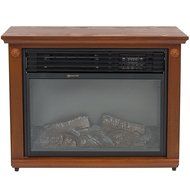 Best Choice Products Large Room Infrared Quartz Electric Fireplace Heater Honey Oak Finish w/ Remote