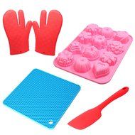 Silicone Baking Set - Silicone Cake Mold, Silicone Spatula Heat Resistant, Silicone Spoon Rest &amp; Silicone Oven...