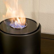 Large 9" Diameter Ventless Ethanol Alcohol Tabletop Fireplace w/0.5L Stainless Steel Fuel Insert. Modern Indoor... N4