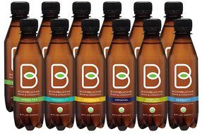 B-tea Kombucha Raw Organic Tea, Only 2g of Sugar, Probiotics &amp; Prebiotic, Kosher, Original, Green Tea, Lemon Balm... N23