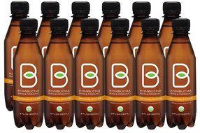 B-tea Kombucha Raw Organic Tea, Only 2g of Sugar, Probiotics &amp; Prebiotic, Kosher, Original, Green Tea, Lemon Balm... N32