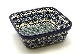 Polish Pottery Baker - Square - Blue Chicory