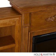 Tennyson Electric Fireplace w/ Bookcases - Glazed Pine N2