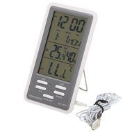 SODIAL(R) LCD Digital Thermometer Hygrometer Temperature Humidity Meter Clock Indoor and Outdoor Use with Wired...