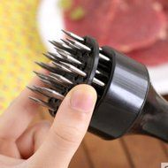 New Professional Meat Tenderizer with Stainless Steel Needle Prongs Kitchen Tool (Black) N3