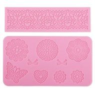 2PCS Lace Silicone Mold Mould Fondant Cake Decoration Baking Bakeware Flower