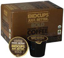 EKOCUPS Organic Artisan Coffee Bold, Dark roast for Keurig K-cup single serve Brewers, 0.5 Ounce, 10 count N3