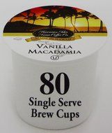 Vanilla Macadamia Kcup 80 Pack Single Serve Cup Kona Coffee