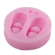 Kobwa(TM) Baby Shower Theme 3D Shoe Shape Silicone Cake Mold Candy Jelly Fondant Making Mold Tools (Pink) with...
