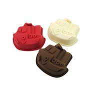 2win2buy 3PCS Mini Cake Candy Mold Non Stick Silicone Baking Cups Corsair-shaped Red White Brown N3