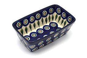 Polish Pottery Baker - Mini Loaf Pan - Peacock