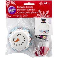 Wilton 415-2663 Christmas Merry and Sweet Cupcake Combo Baking Cups and Picks N2