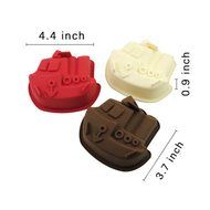 2win2buy 3PCS Mini Cake Candy Mold Non Stick Silicone Baking Cups Corsair-shaped Red White Brown N4