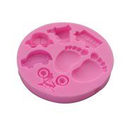 Wocuz WZ1250 Baby Feet Shape Silicone Mold Fondant Mold Cupcake Cake Top Decoration Tool Cake Side Decorating... N2