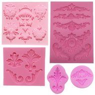 Funshowcase Baroque Style Curlicues Scroll Lace Fondant Silicone Mold for Sugarcraft, Cake Border Decoration,...
