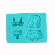 Tint Silicone Girl Costume Pattern Fondant Cake Mold,9x6.5x2cm N2