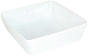 Housewares International 18-Ounce Porcelain Bakeware Blue Harbor Square Baker/Ramekin, Super White