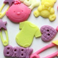 4 pcs Silicone Cake Decoration Fondant Bakeware Mould Mold Birthday Party Baby and Cartoon Themed [version:x7.8... N8