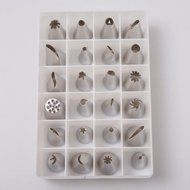 Matoen(TM) 1 Set 24pcs Cake Pastry Cream Piping Nozzles Decorating Stainless Steel N6