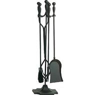 Alpine Flame 30 1/2-inch 5-piece Black Fireplace Tool Set With Stand