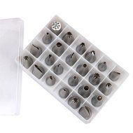 Matoen(TM) 1 Set 24pcs Cake Pastry Cream Piping Nozzles Decorating Stainless Steel N9