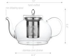 Teapot Set Flowering Tea Glass Teapot Gift Set Harmony 42 Oz / 1242 Ml with Stainless Steel Tea Warmer Alex Tea... N36