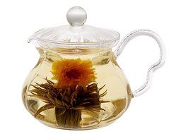 Teapot Set Flowering Tea Glass Teapot Gift Set Harmony 42 Oz / 1242 Ml with Stainless Steel Tea Warmer Alex Tea... N37
