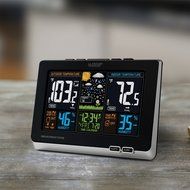 La Crosse Technology 308-1414B Wireless Atomic Digital Color Forecast Station with Alerts, Black N8