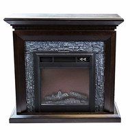GHP Stone-Look Electric Fireplace w 3D Flames &amp; Multi-Function Remote Control N2