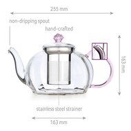 Teapot Set Flowering Tea Glass Teapot Gift Set Harmony 42 Oz / 1242 Ml with Stainless Steel Tea Warmer Alex Tea... N46