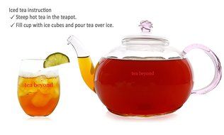 Teapot Set Flowering Tea Glass Teapot Gift Set Harmony 42 Oz / 1242 Ml with Stainless Steel Tea Warmer Alex Tea... N49