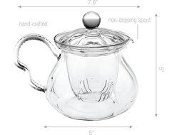 Teapot Set Flowering Tea Glass Teapot Gift Set Harmony 42 Oz / 1242 Ml with Stainless Steel Tea Warmer Alex Tea... N50