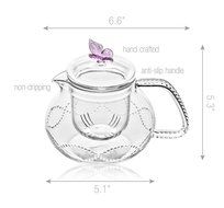 Teapot Set Flowering Tea Glass Teapot Gift Set Harmony 42 Oz / 1242 Ml with Stainless Steel Tea Warmer Alex Tea... N53