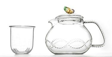 Teapot Set Flowering Tea Glass Teapot Gift Set Harmony 42 Oz / 1242 Ml with Stainless Steel Tea Warmer Alex Tea... N56